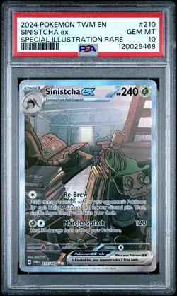2024 POKEMON TWM EN-TWILIGHT MASQUERADE #210 SINISTCHA EX PSA 10 - Image 1