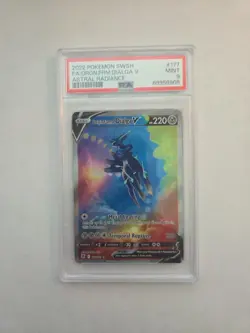2022 POKEMON SWORD & SHIELD ASTRAL RADIANCE FULL ART/ORIGIN FORME DIALGA V PSA 9 - Image 1