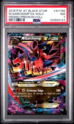 2016 POKEMON XY BLACK STAR PROMO M GARCHOMP EX #XY168 HOLO PSA 7 NM #120669123 - Image 1