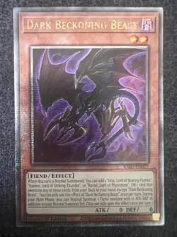 Yugioh Dark Beckoning Beast RA03-EN027 Quarter Century Secret Rare 1st Edi NM - Image 1