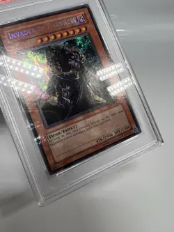 Yugioh Invader Of Darkness IOC-111 PSA 2 Secret - HOLO BLEED FOIL ERROR - Image 3