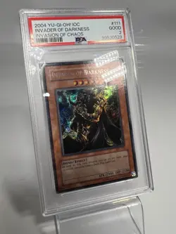 Yugioh Invader Of Darkness IOC-111 PSA 2 Secret - HOLO BLEED FOIL ERROR - Image 5