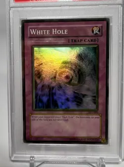Heavily Faded White Hole TP1-005 Super Rare English Yugioh PSA Near Mint 8 - Image 3