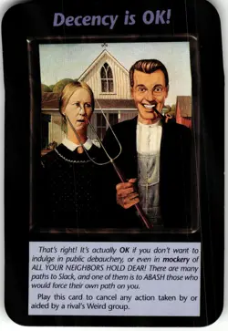 Decency is OK! SubGenius Card INWO Illuminati New Word Order Game LP - Image 1