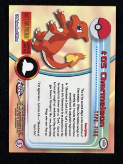 Charmeleon Topps Chrome Pokemon Series 1 #05 2000 Pokemon Card - LP - Image 2