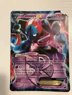 POKEMON DEOXYS EX - 53/116 (PLASMA FREEZE) JUMBO/OVERSIZED PROMO CARD HP DAMAGED - Image 1