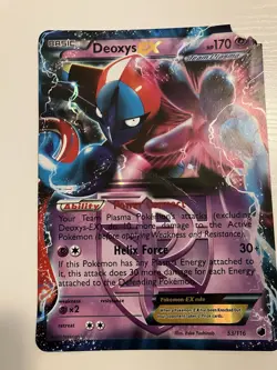 POKEMON DEOXYS EX - 53/116 (PLASMA FREEZE) JUMBO/OVERSIZED PROMO CARD HP DAMAGED - Image 2