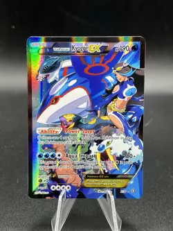 Pokemon TCG Kyogre EX Double Crisis Team Aqua Holo Rare Card LP Full Art ZD1 - Image 1