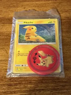 SEALED Pikachu 6/12 McDonalds 2019 Holo Promo Pokemon Card w/ Battle Coin - Image 1