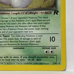 Pokemon Card Dark Arbok Team Rocket 1st Edition Rare 19/82 MP - Image 5