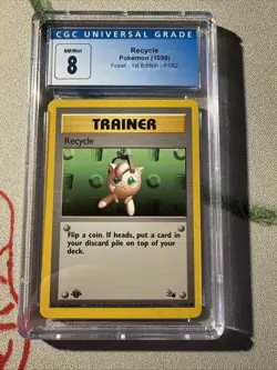 Pokemon TCG Recycle Fossil Card 61/62 1st Edition Common CGC 8 - Image 1