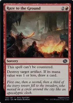 149/287 RAZE TO THE GROUND COMMON THE BROTHER'S WAR MTG CARD - Image 1