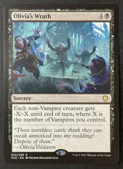 MTG Commander: Innistrad Crimson Vow #20 Olivia's Wrath NM - Image 1