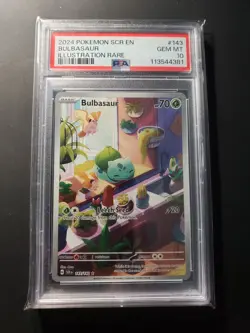 2024 Pokemon Scr En-Stellar Crown Illustration Rare Bulbasaur #143 PSA 10 - Image 1