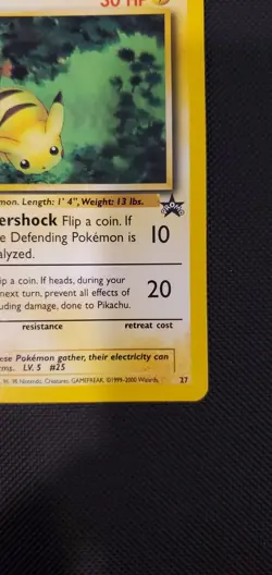 Pikachu Black Star Wotc Promo Non Holo Pokemon 2000 #27 - Image 4