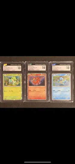 Bulbasuar-Squirtle-Charmander Pokemon 151 Poster Collection Promo Set CGC 10s! - Image 1