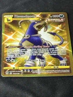 Pokemon 2021 Sword & Shield Battle Styles #179 Houndoom Gold Secret Rare - Image 1