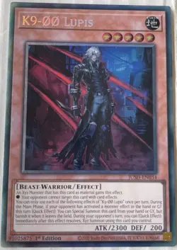 Yugioh Justice Hunters K9 - 00 Lupis JUSH-EN034 1st Edition Collector's Rare - Image 1