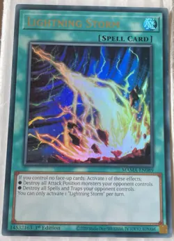 YUGIOH MAMA-EN089 Lightning Storm - Ultra Rare 1st Edition - Image 1