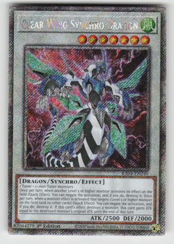 Clear Wing Synchro Dragon Yugioh RA04-EN249 Platinum Secret Rare PSR NM - Image 1