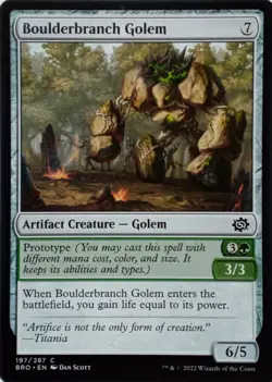 197/287 BOULDERBRANCH GOLEM COMMON THE BROTHER'S WAR MTG CARD - Image 1