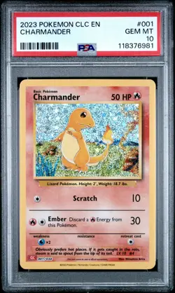 2023 POKEMON Charmander 001/034 Trading Card Game Classic Holo PSA 10 - Image 1
