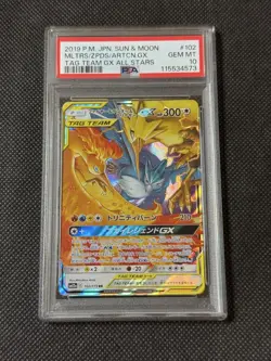Pokemon Card PSA 10 Moltres Zapdos Articuno GX RR Tag Team Sun Moon Japanese - Image 1