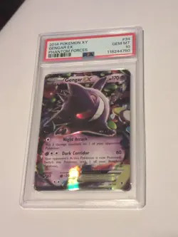2014 Pokemon XY Gengar EX Phantom Forces #34 PSA 10 Gem Mint Card - Image 1
