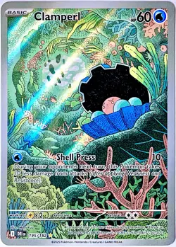 Clamperl Destined Rivals 195/182 Illustration Rare Pokemon Card TCG 2025 NM+ - Image 1
