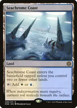 Seachrome Coast 258 ONE Land White Blue Dual Gold Rare 2023 MTG Calle - Image 1