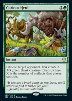 Curious Herd - Light Play MTG Commander 2020 Ikoria - Image 1
