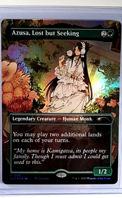 MTG Magic The Gathering SLD Secret Lair Borderless Foil Azusa Lost but Seeking - Image 1