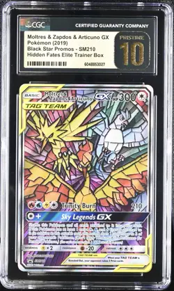 MOLTRES & ZAPDOS & ARTICUNO GX Black Star Promo SM210 CGC 10 Pristine Pokemon - Image 1