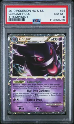 2010 POKEMON TRIUMPHANT GENGAR PRIME #94 ULTRA RARE PSA 8 NM #112858259 - Image 1