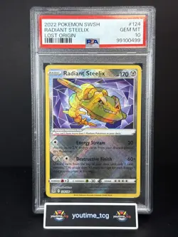 2022 Pokemon Sword & Shield Lost Origin Radiant Steelix #124 PSA 10 - Image 1