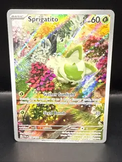 Pokemon TCG Sprigatito 196/193 Paldea Evolved Illustration Rare NM - Image 2