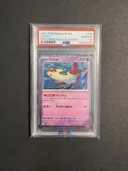 2024 Pokemon Stellar Crown 3 Pack Blister 139 Latias Cosmos Swirl PSA 10 Pop 148 - Image 1