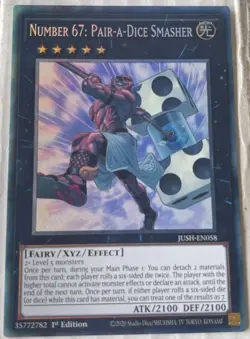 YUGIOH JUSH-EN058 Number 67: Pair-A-Dice Smasher - Collector's Rare 1st Edition - Image 1