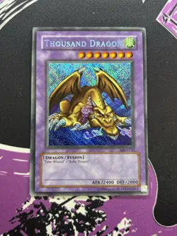Yugioh Thousand Dragon MRD-143 Secret Rare Unlimited REVERSE FOIL ERROR NM - Image 1