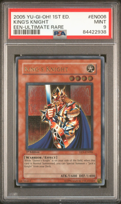 2005 YuGiOh PSA 9 King's Knight EEN EN006 1st Edition Ultimate Rare - Image 1