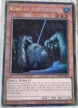 YUGIOH KING OF THE SWAMP COLLECTORS RARE 1ST EDITION JUSH-EN046 - Image 1