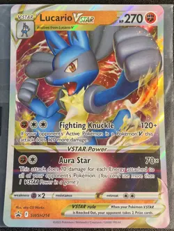 JUMBO Lucario VSTAR Card SWSH214 Oversized Black Star Promo Pokemon PACK FRESH - Image 1