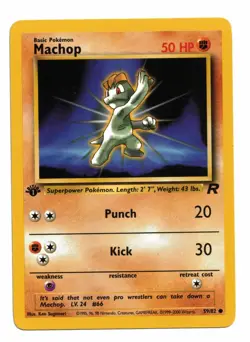 Pokemon Card: Machop 59/82 Team Rocket Set 1st Edition! GD - Image 1