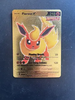 Pokemon Flareon v Gold Foil Fan Art Card Single Strike 169/203 - Image 1