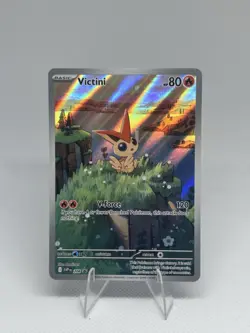 2025 Pokemon Victini 208 White Flare Full Art Black Star Promo Card NM+ - Image 1