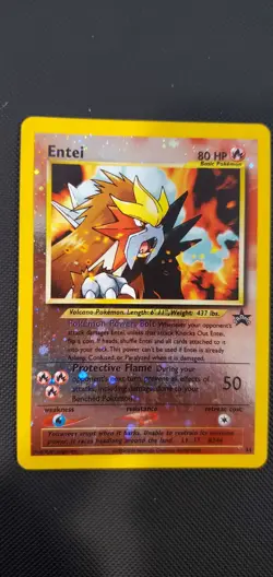 Entei 34 Pokemon Promo Wizards Of The Coast Era Black Star Promo Card SWIRL - Image 1