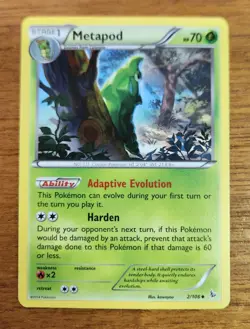 Uncommon Metapod Pokemon Card, Flashfire Set 2/106 - Image 1