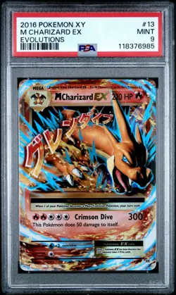 2016 Pokemon TCG Mega-Charizard-EX Evolutions Holo Card 13/108 PSA 9 - Image 1
