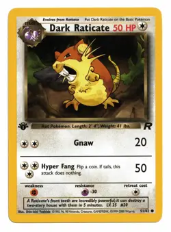 Pokemon Card: Dark Raticate 51/82 Team Rocket Set 1st Edition! - Image 1