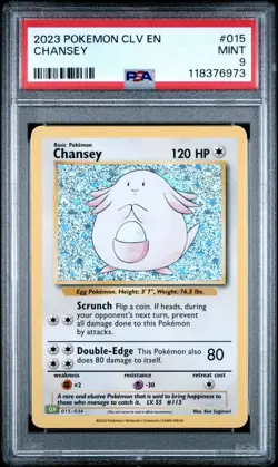 2023 POKEMON Chansey 015/034 Trading Card Game Classic Holo PSA 9 - Image 1